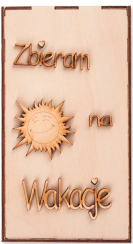 Drewniana Skarbonka wz. 3 Zbieram na wakacje Decor #1