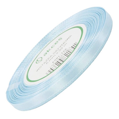 Wstążka satynowa jasna niebieska 6mm - 32mb #1