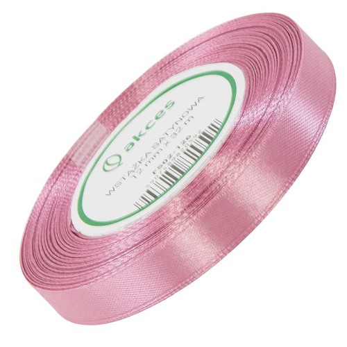 Wstążka satynowa brudny róż 12mm - 32mb #1