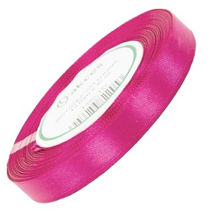 Wstążka satynowa Akces intensywnie różowa 12 mm, 32 m kolor 127 #1
