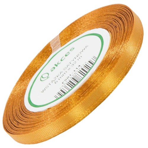 Wstążka satynowa żółta 6mm - 32mb #1