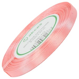 Wstążka satynowa łososiowa 6mm - 32mb #1