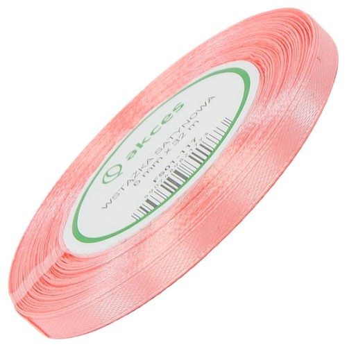 Wstążka satynowa łososiowa 6mm - 32mb #1