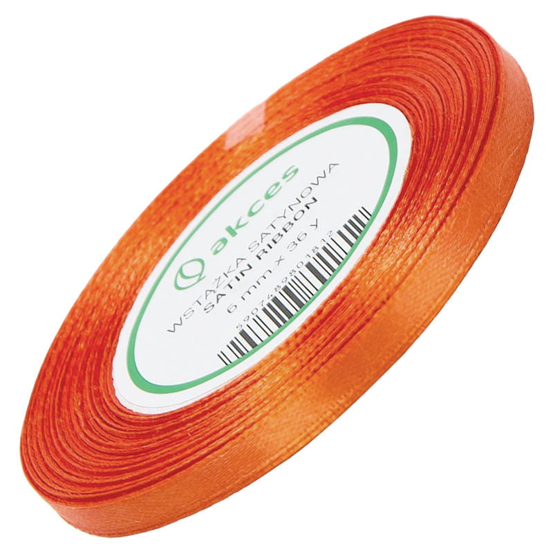 Wstążka satynowa ceglana 6mm - 32mb #1