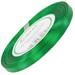 Wstążka satynowa Akces zielona 6 mm, 32 m kolor 122 #1