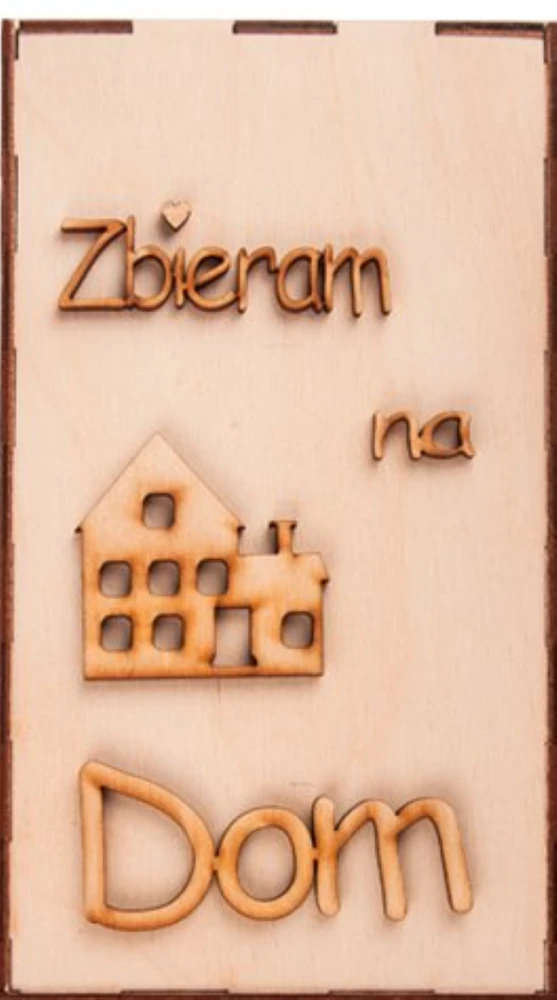 Drewniana Skarbonka wz. 5 Zbieram na dom Decor #1