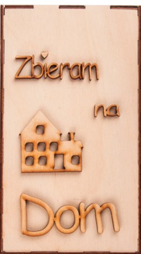 Drewniana Skarbonka wz. 5 Zbieram na dom Decor #1