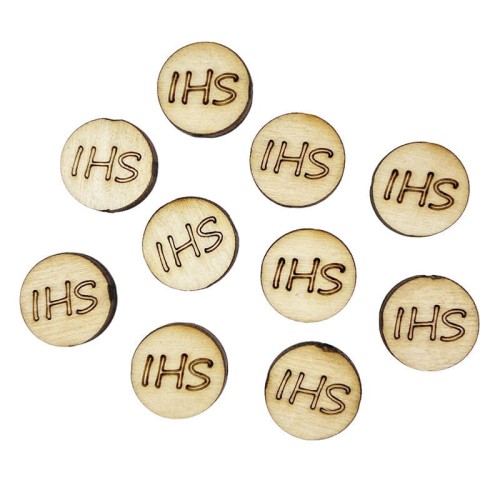 Drewniane Scrapki Hostia IHS 10 sztuk #1