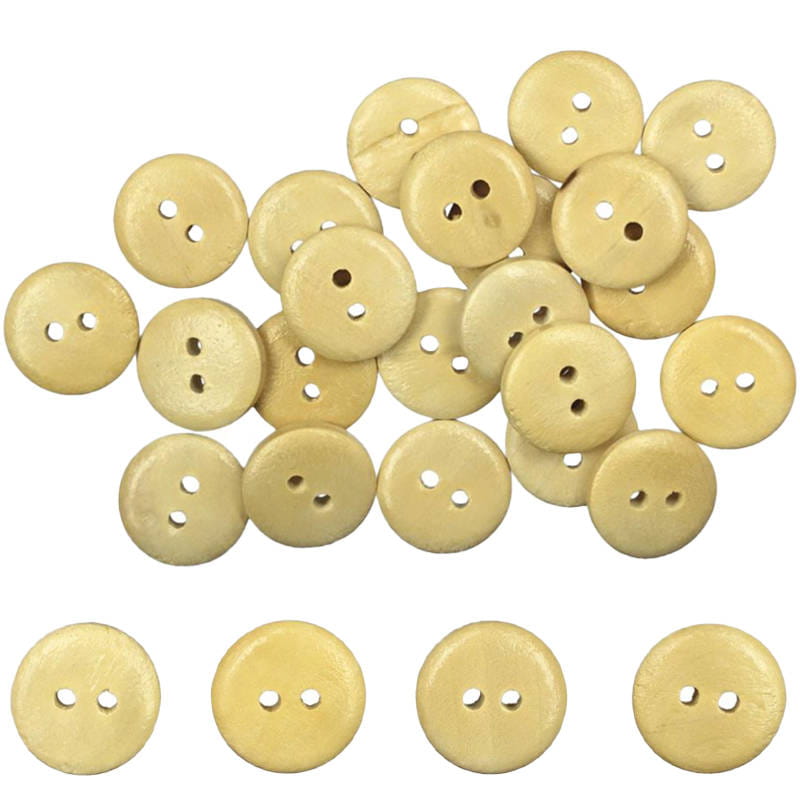 Guziki drewniane 15mm - 30 sztuk #1