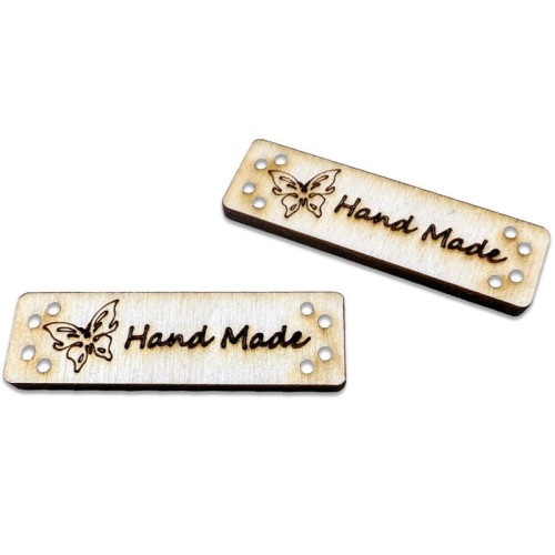Metka Hand Made 15x50mm drewniana 2szt #1