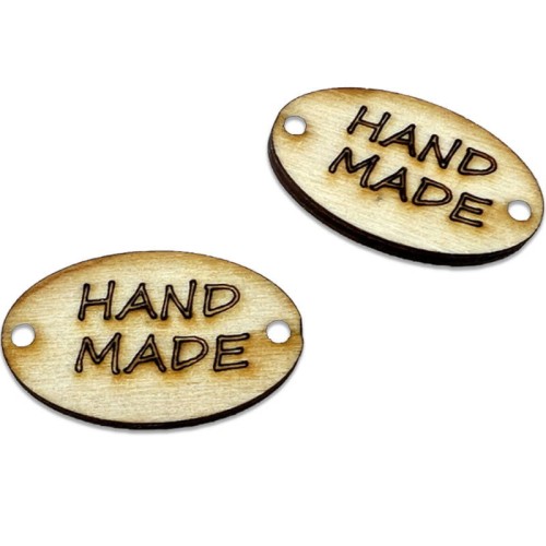 Metka Hand Made 20x30mm drewniana 2szt #1