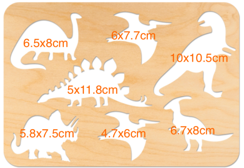 Szablon malarski Dinozaur 8 elementów - 20 x 28cm #2