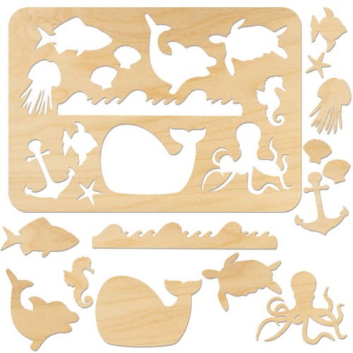 Szablon malarski Ocean 14 elementów - 20 x 28cm #1