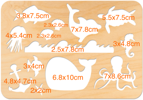 Szablon malarski Ocean 14 elementów - 20 x 28cm #2