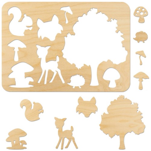 Szablon malarski Las 10 elementów - 20 x 28cm #1