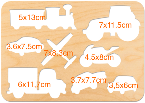 Szablon malarski Pojazdy 9 elementów - 20 x 28cm #2