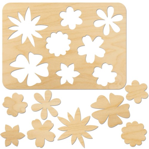 Szablon malarski Kwiaty 9 elementów - 20 x 28cm #1