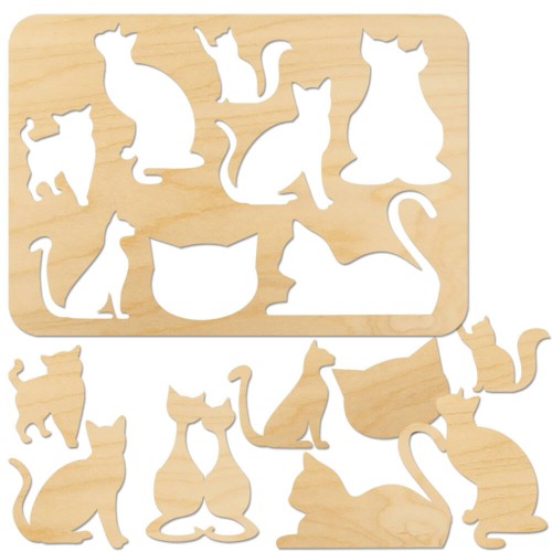 Szablon malarski Koty 9 elementów - 20 x 28cm #1
