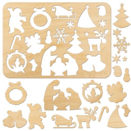 Szablon malarski Boże Narodzenie 19 elementów - 20 x 28cm #1