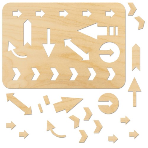 Szablon malarski Znaki 18 elementów - 20 x 28cm #1