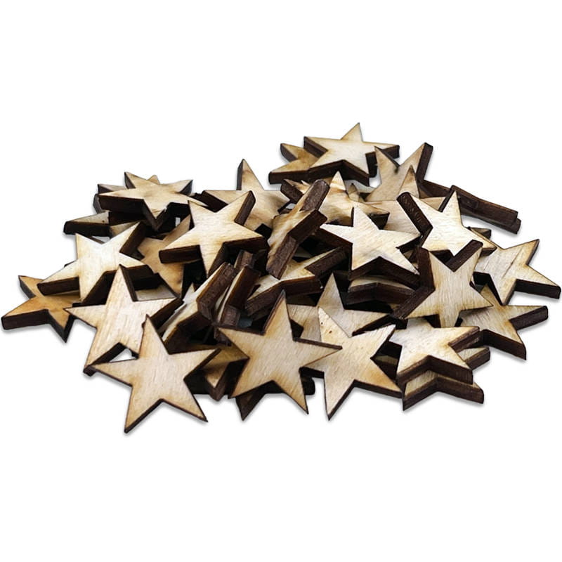 Drewniane gwiazdki do Decoupage 2cm - 50 sztuk #1