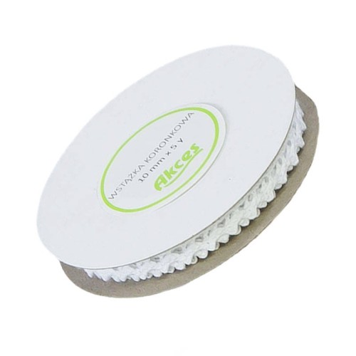 Koronka bawełniana biała 10mm x 4,55m #1