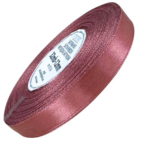 Wstążka satynowa brudny róż 12mm - 32mb #1