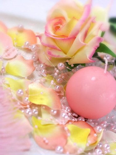 Girlanda perłowa  j. różowy 1,3 m #2