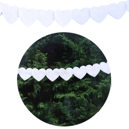 Girlanda bibułowa SERCA 300cm biała  #1