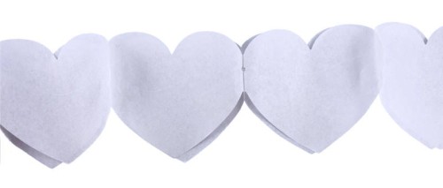 Girlanda bibułowa SERCA 300cm biała  #2