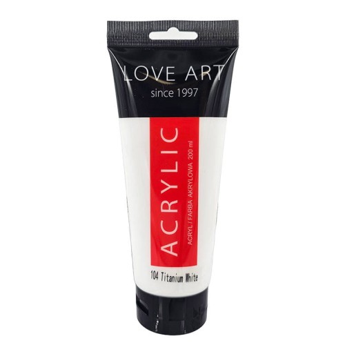 Farba akrylowa LoveArt 200ml - 104 Titanium White - biel tytanowa #1