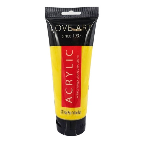 Farba akrylowa LoveArt 200ml - 211 Cad Pale Yellow Hue - żółta #1