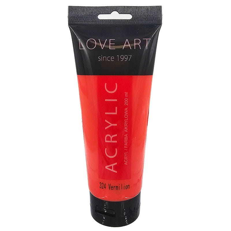 Farba akrylowa LoveArt 200ml - 324 Vermilion - czerwono-pomarańczowa #1