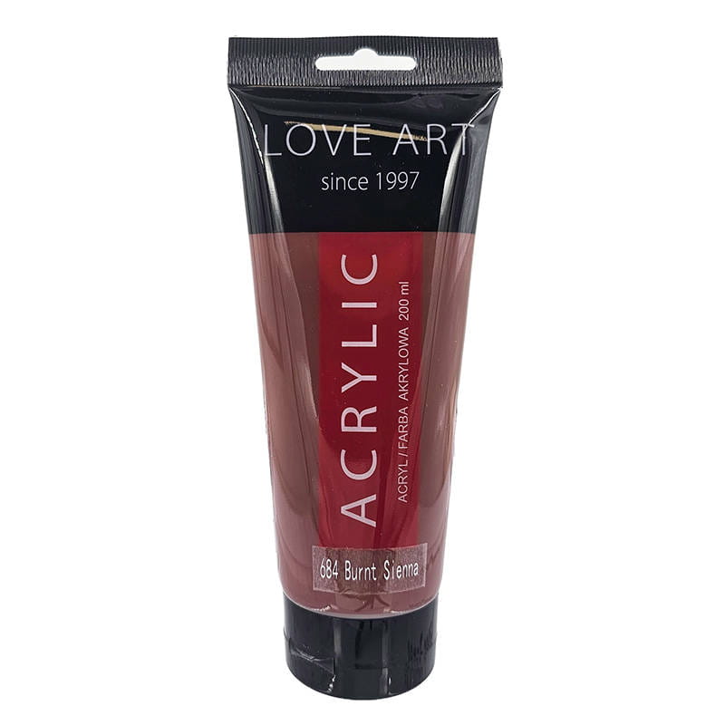 Farba akrylowa LoveArt 200ml - 684 Burnt Sienna - brązowa #1