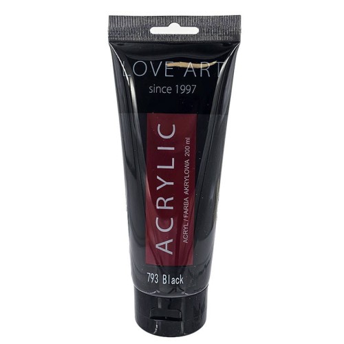Farba akrylowa LoveArt 200ml - 793 Black - czarna #1