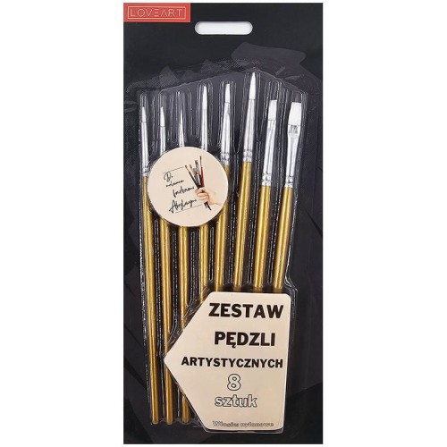 Zestaw pędzli do farb akrylowych LoveArt - 8 sztuk #2