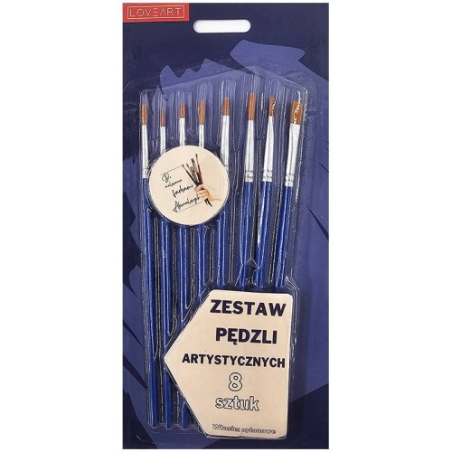 Zestaw pędzli do farb akwarelowych LoveArt - 8 sztuk #2