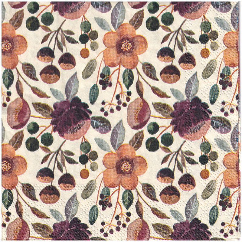 Serwetka 33x33cm - Violet floral pattern kwiaty #1