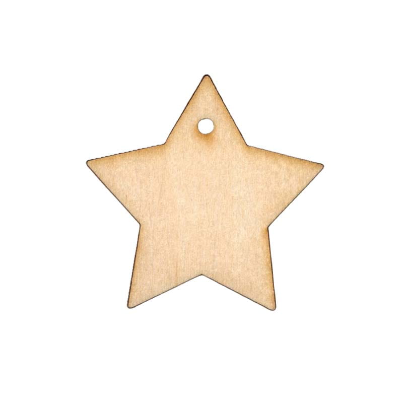 Drewniana ozdoba zawieszka Gwiazdka Decor - 6cm #1