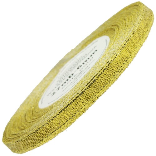 Wstążka brokatowa 6mm 22m - Złota #1