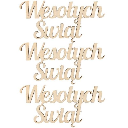 Drewniany napis Wesołych Świąt 8cm - 3 sztuki #1