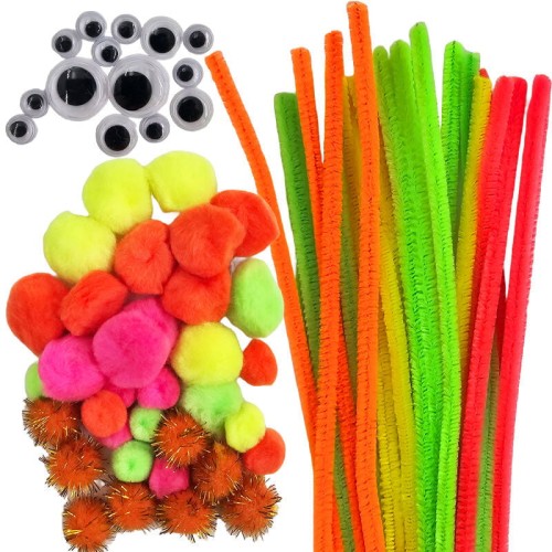 Druciki kreatywne z pomponami - Mocne kolory #1