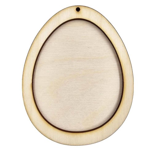 Jajko drewniane z ramką 12cm #1