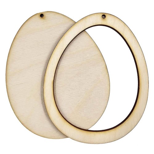 Jajko drewniane z ramką 12cm #2