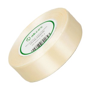 Wstążka satynowa Akces kremowa 25 mm, 32 m kolor 02 #1