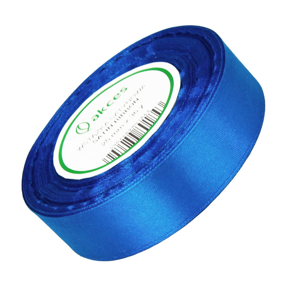 Wstążka satynowa ciemna niebieska 25mm - 32mb #1