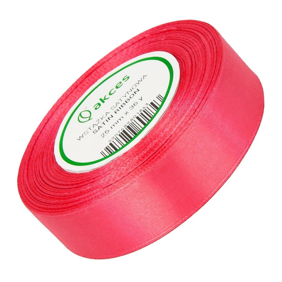 Wstążka satynowa koralowa 25mm - 32mb #1