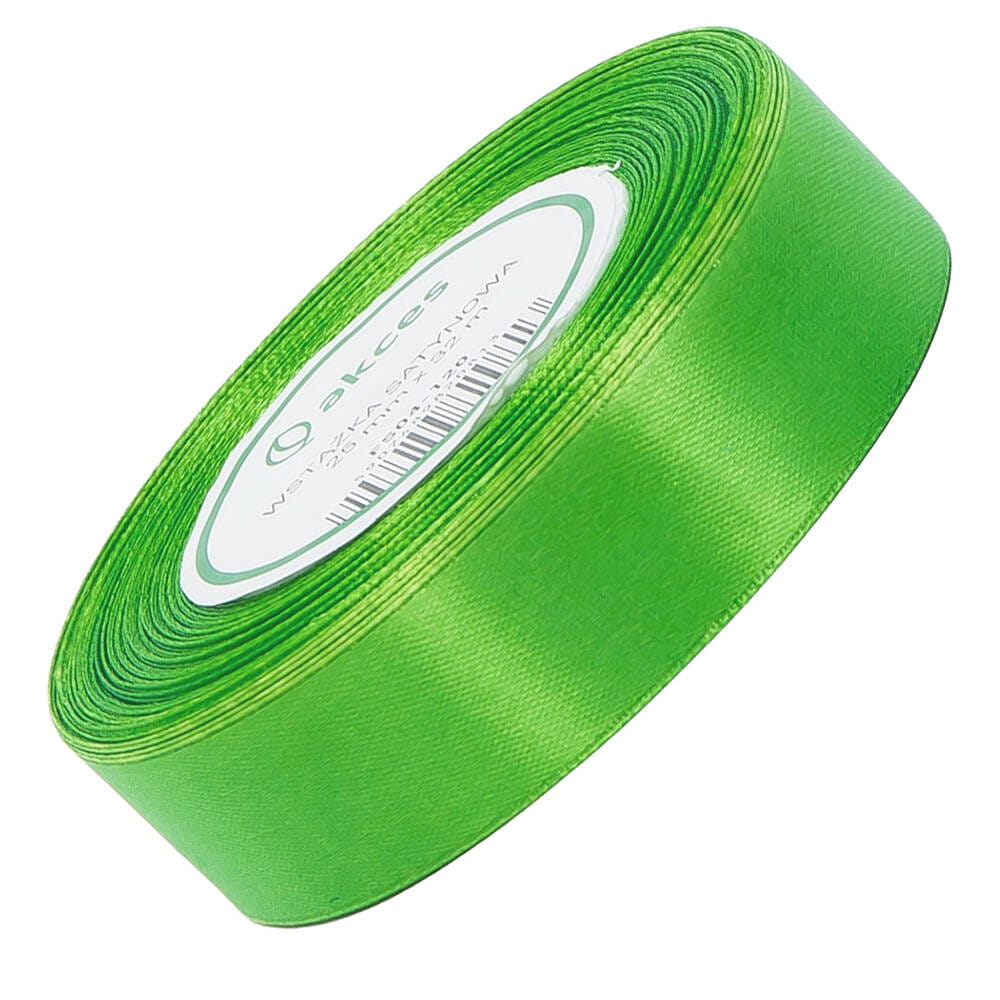 Wstążka satynowa zieleń trawiasta 25mm - 32mb #1