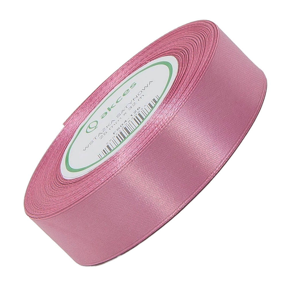 Wstążka satynowa brudny róż 25mm - 32mb #1