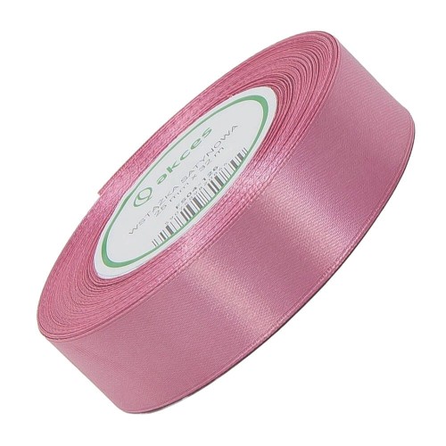 Wstążka satynowa brudny róż 25mm - 32mb #1